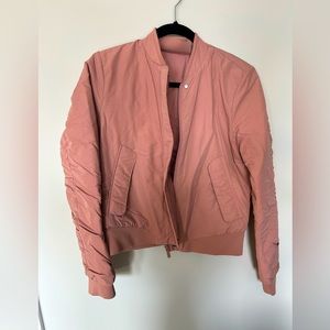 Lululemon women’s, dusty rose, reversible bomber jacket, medium